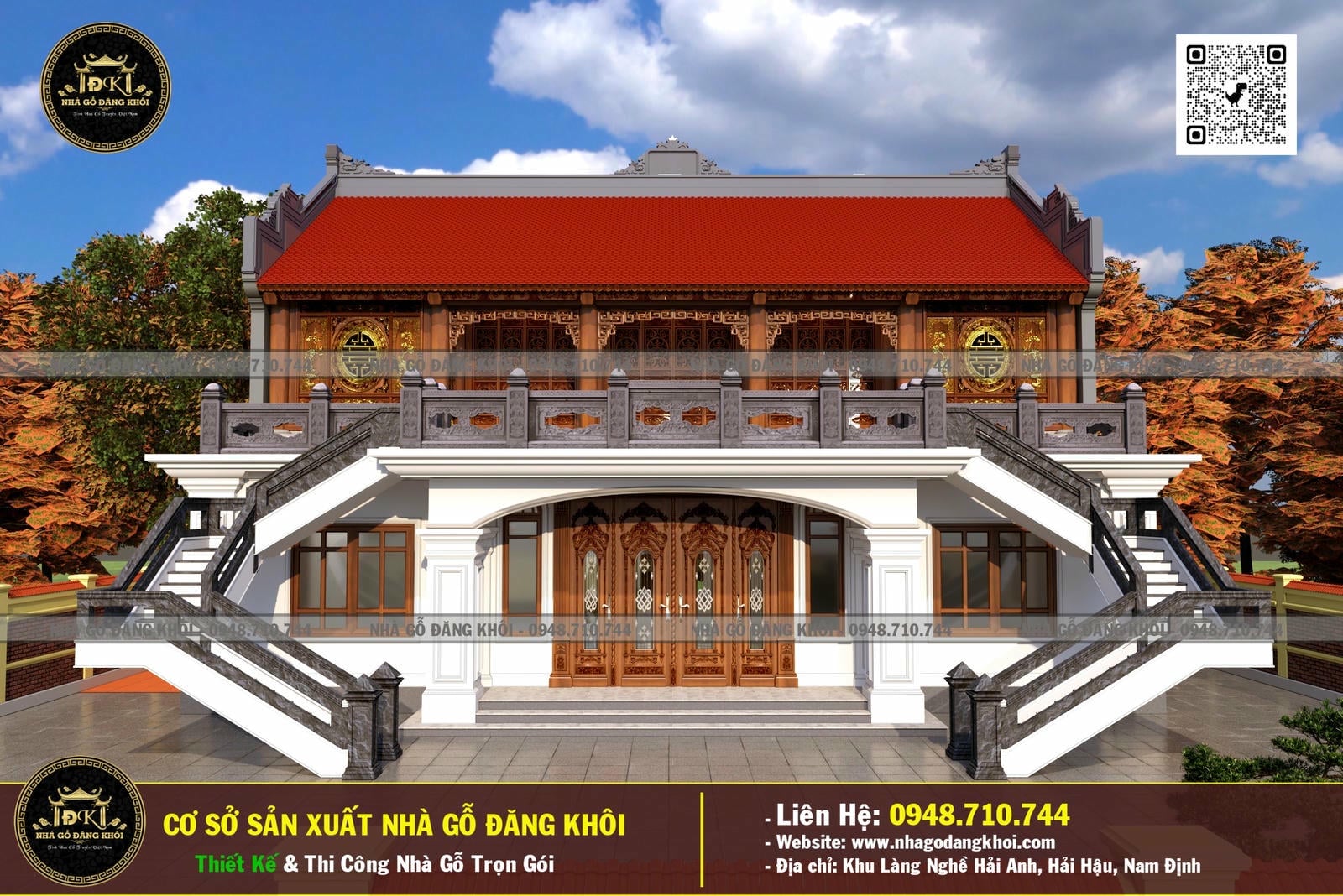 Dự án Nhà gỗ 5 gian 2 tầng