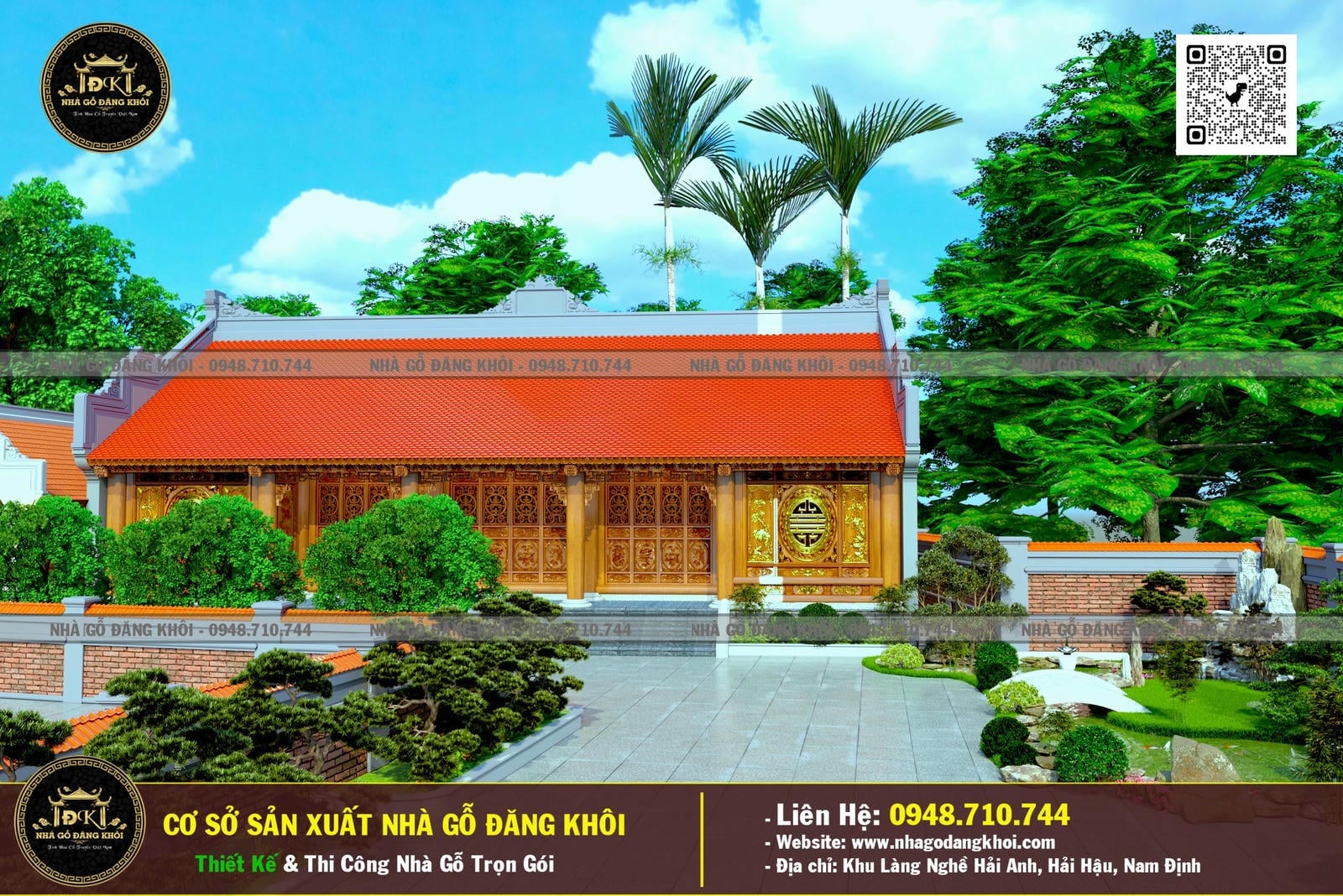 Dự án Nhà gỗ 5 gian Lim Nam Phi tại Vụ Bản