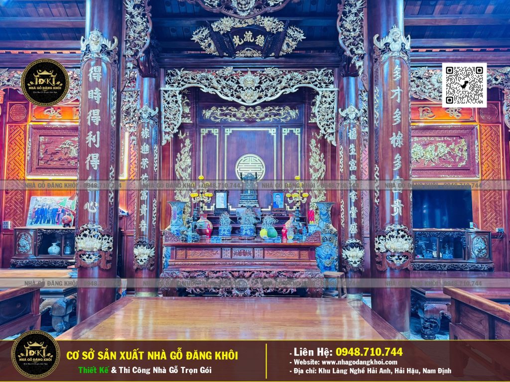 Nội Thất Nhà Gỗ 5 Gian Lim Lào – Nhà Gỗ Đăng Khôi
