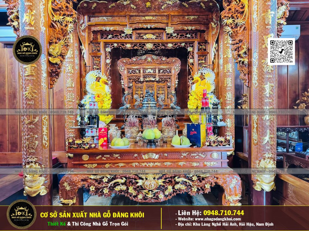 Nội Thất Nhà Gỗ 3 Gian Căm Xe Lào – Nhà Gỗ Đăng Khôi