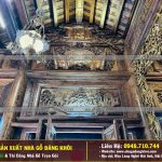 Nội Thất Nhà Gỗ 3 Gian 4 Mái Đao Gỗ Mun Đuôi Công Tại Bình Dương !