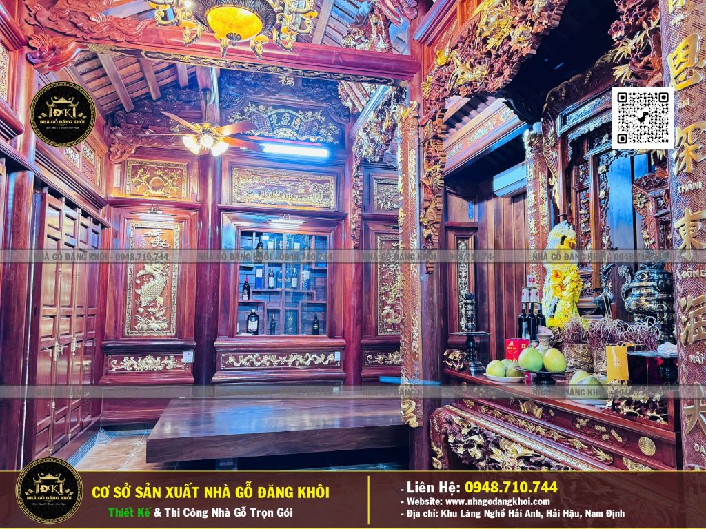 Nội Thất Nhà Gỗ 3 Gian Căm Xe Lào – Nhà Gỗ Đăng Khôi