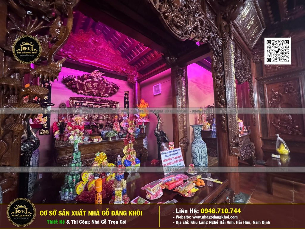 Nội Thất Nhà Gỗ 3 Gian 1 Hậu Cung Lim Nam Phi ,Nhà Thờ Họ Phan Nhà Gỗ Đăng khôi