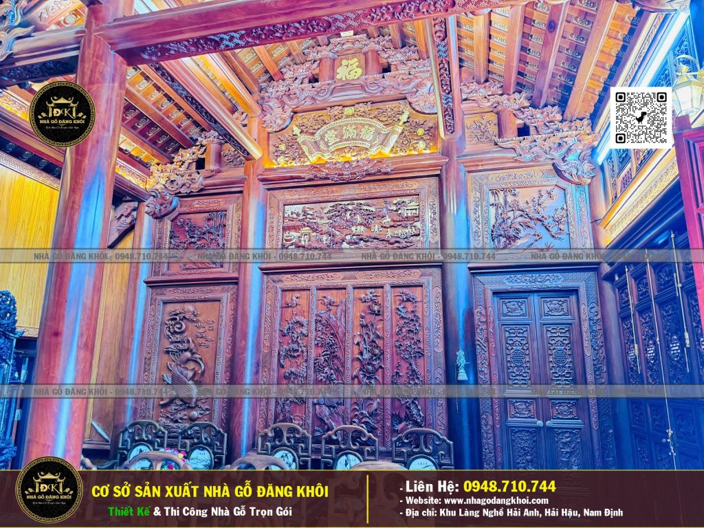 Nội Thất Nhà Gỗ 5 Gian Căm Xe Lào – Nhà Gỗ Đăng Khôi