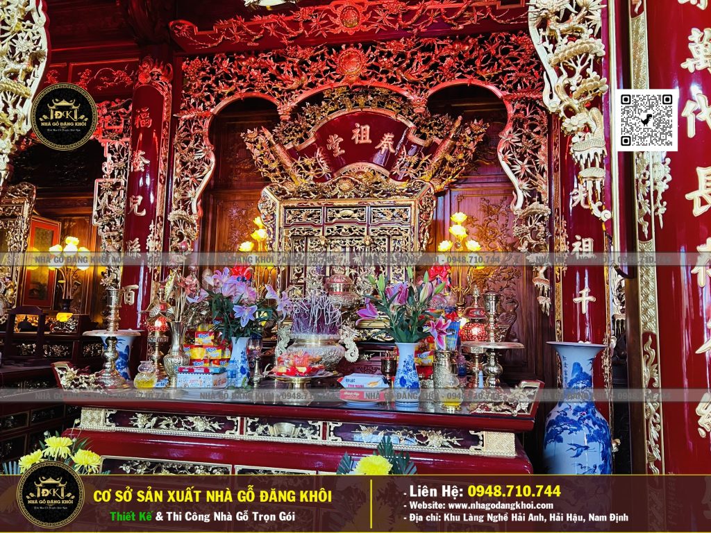 Nội Thất Nhà Gỗ 3 Gian Lim Họ Nguyễn – Nhà Gỗ Đăng Khôi