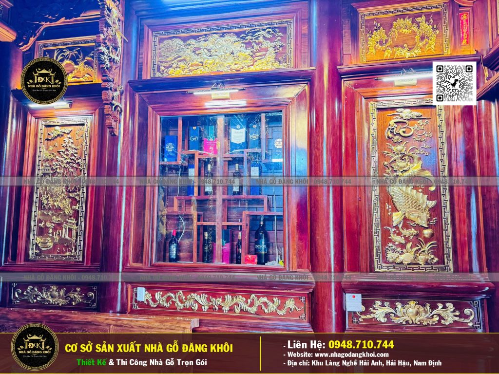 Nội Thất Nhà Gỗ 3 Gian Căm Xe Lào – Nhà Gỗ Đăng Khôi