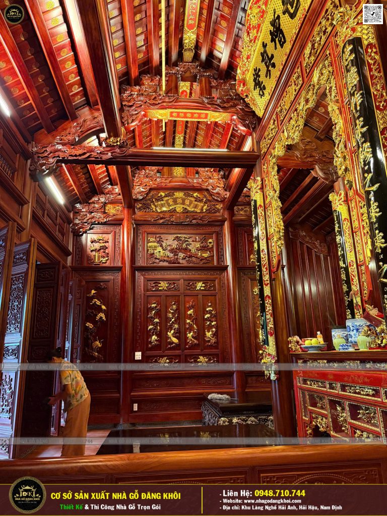 Nội Thất Nhà Gỗ 3 Gian Lim Nam Phi Thi Công Tại Thường Tín, Hà Nội!