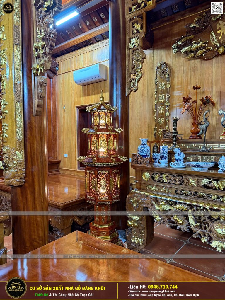 Nội Thất Nhà Gỗ 5 Gian Lim Nam Phi Thi Công Tại Nam Định