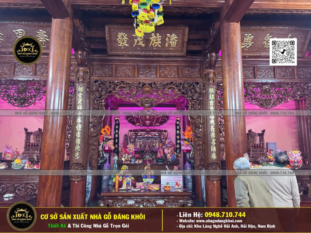 Nội Thất Nhà Gỗ 3 Gian 1 Hậu Cung Lim Nam Phi ,Nhà Thờ Họ Phan Nhà Gỗ Đăng khôi
