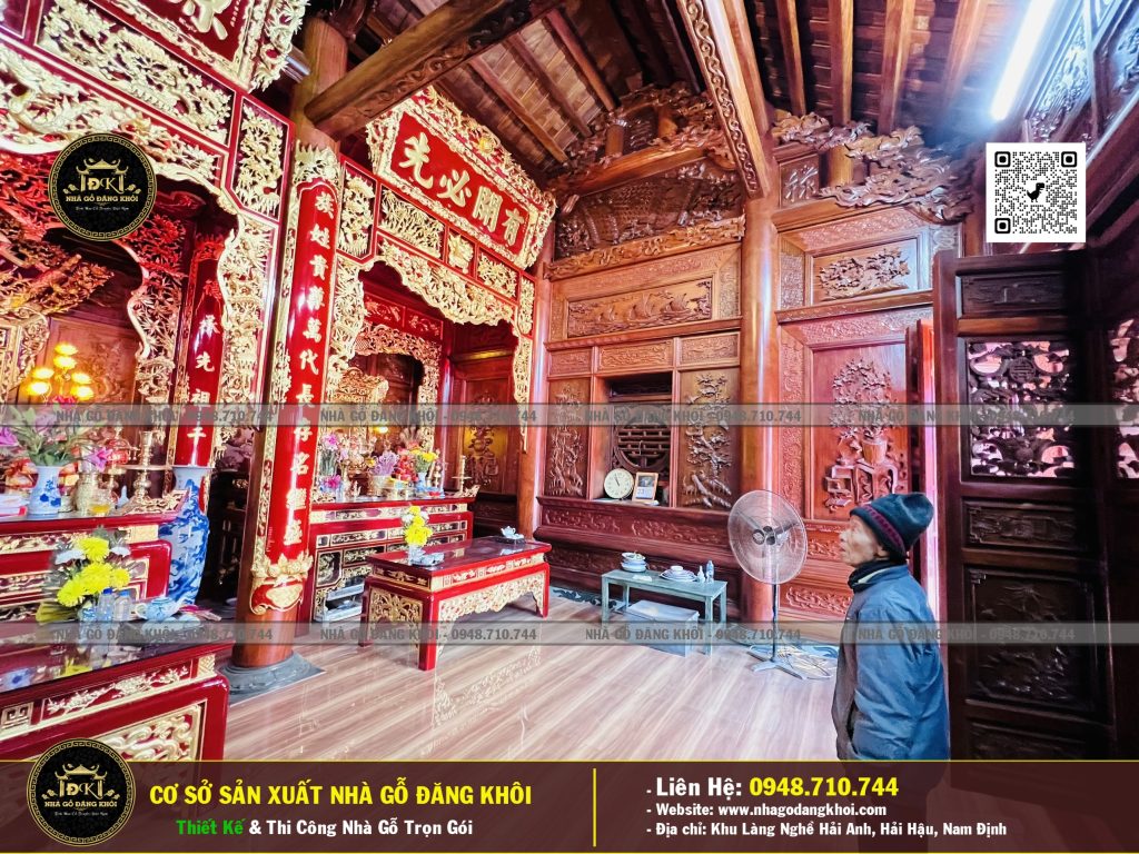 Nội Thất Nhà Gỗ 3 Gian Lim Họ Nguyễn – Nhà Gỗ Đăng Khôi