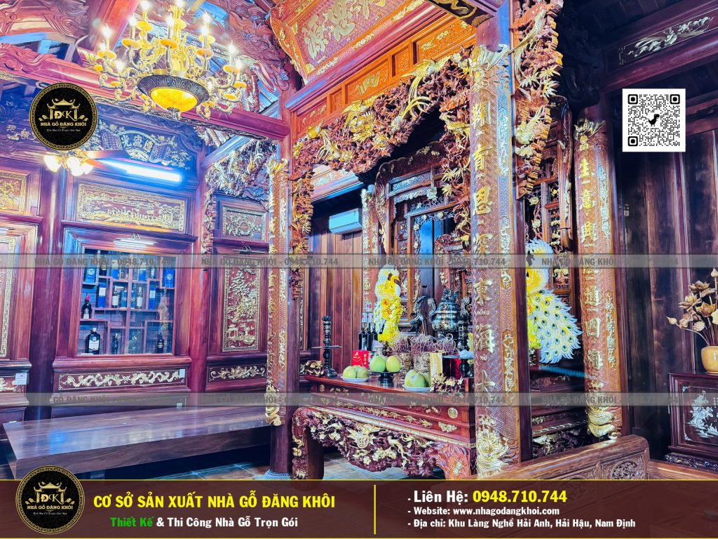 Nội Thất Nhà Gỗ 3 Gian Căm Xe Lào – Nhà Gỗ Đăng Khôi