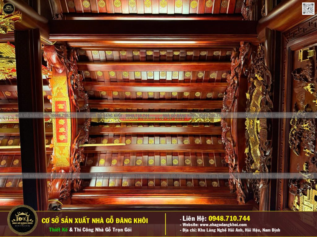Nội Thất Nhà Gỗ 3 Gian Lim Nam Phi Thi Công Tại Thường Tín, Hà Nội!