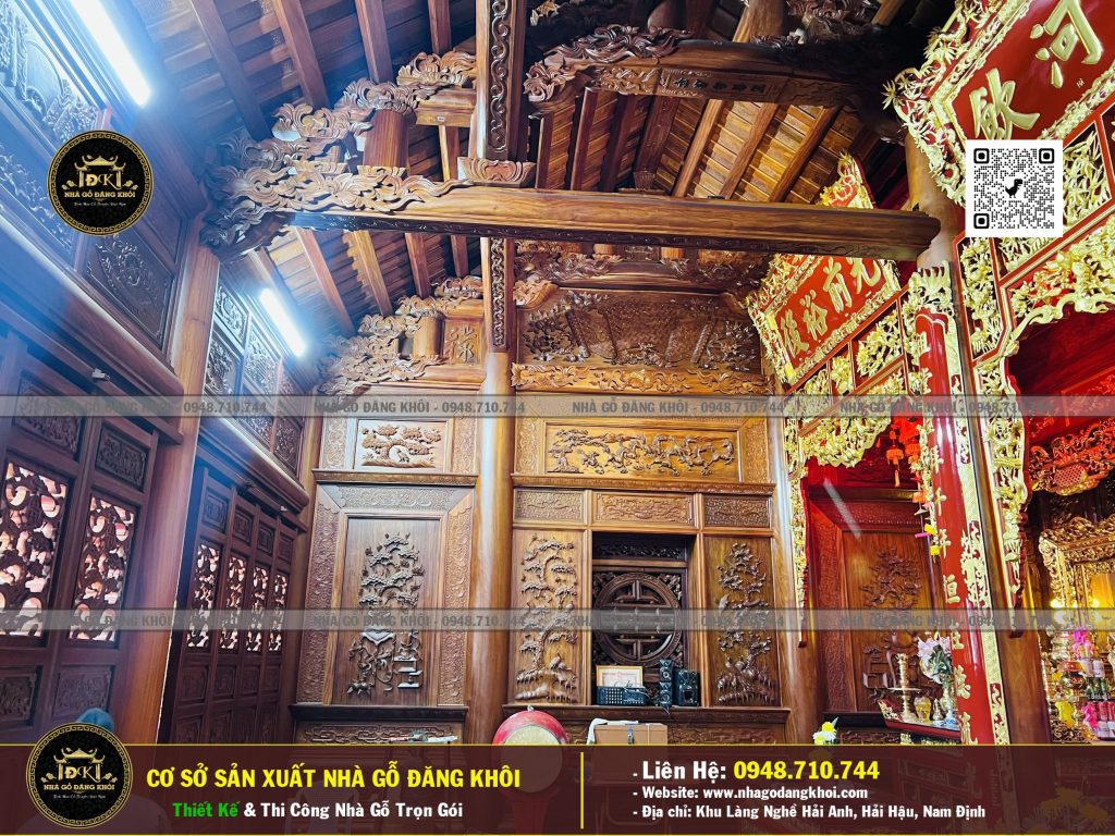 Nội Thất Nhà Gỗ 3 Gian Lim Họ Nguyễn – Nhà Gỗ Đăng Khôi