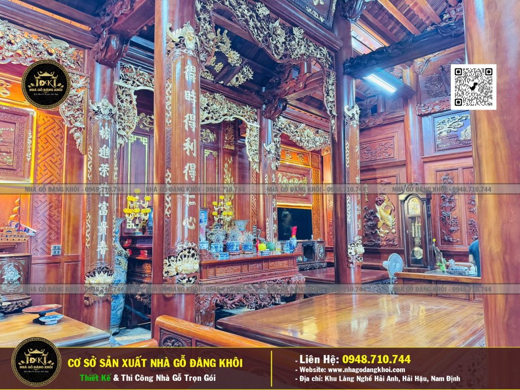 Nội Thất Nhà Gỗ 5 Gian Lim Lào – Nhà Gỗ Đăng Khôi