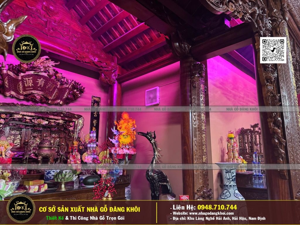 Nội Thất Nhà Gỗ 3 Gian 1 Hậu Cung Lim Nam Phi ,Nhà Thờ Họ Phan Nhà Gỗ Đăng khôi