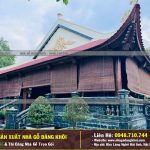 Thi Công Nhà Gỗ 3 Gian Mái Đao Gỗ Mun Đuôi Công