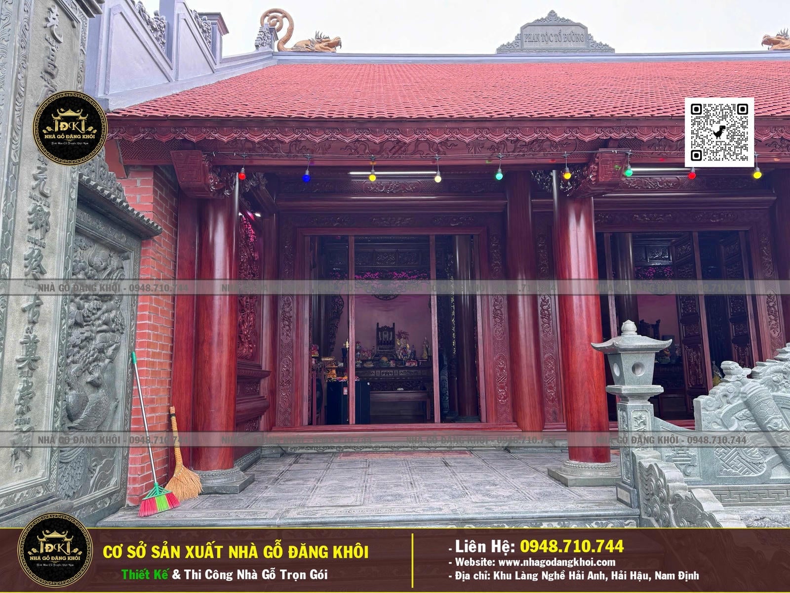 Nhà Gỗ 3 Gian 1 Hậu Cung ,Từ Đường Họ Phan Làng Nguyễn Thái Bình