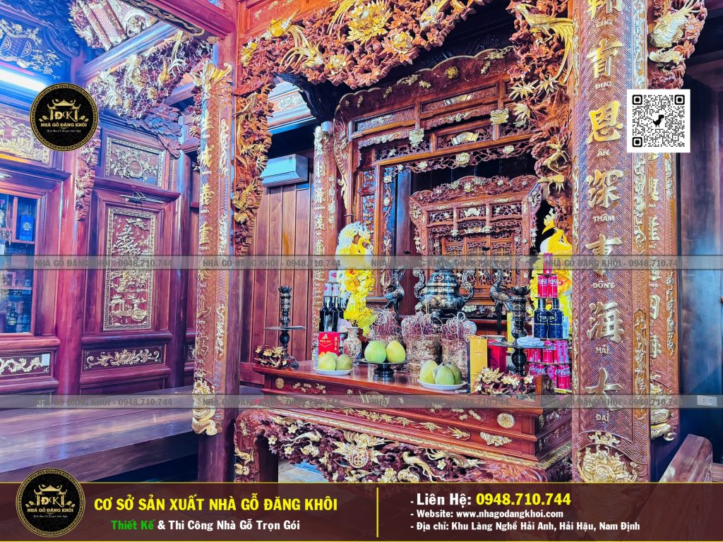 Nội Thất Nhà Gỗ 3 Gian Căm Xe Lào – Nhà Gỗ Đăng Khôi