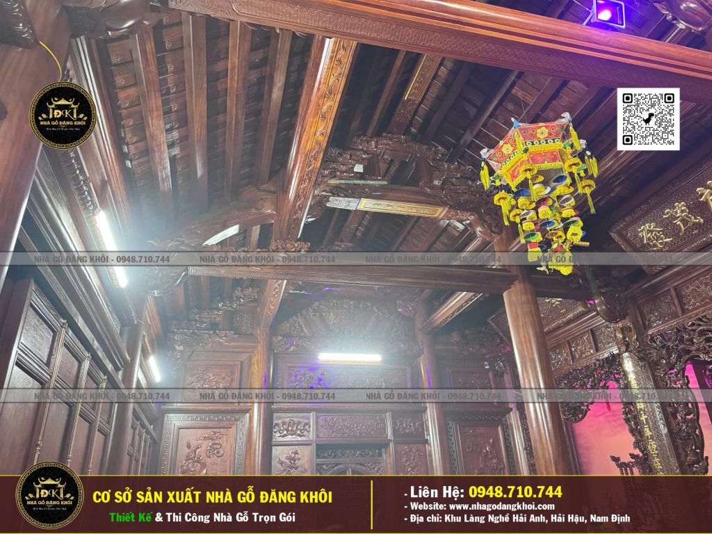 Nội Thất Nhà Gỗ 3 Gian 1 Hậu Cung Lim Nam Phi ,Nhà Thờ Họ Phan Nhà Gỗ Đăng khôi