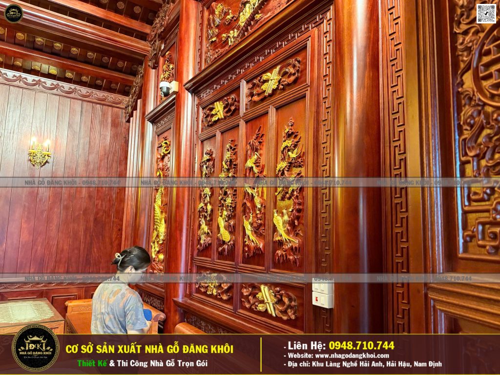 Nội Thất Nhà Gỗ 3 Gian Lim Nam Phi Thi Công Tại Thường Tín, Hà Nội!