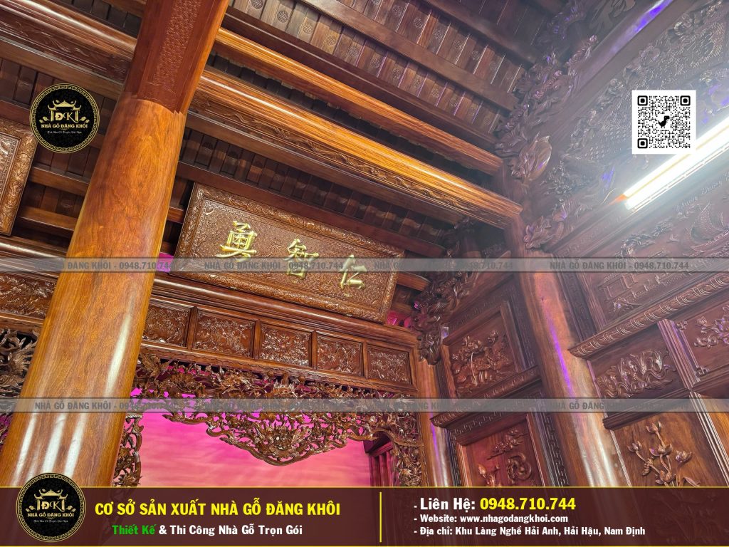 Nội Thất Nhà Gỗ 3 Gian 1 Hậu Cung Lim Nam Phi ,Nhà Thờ Họ Phan Nhà Gỗ Đăng khôi