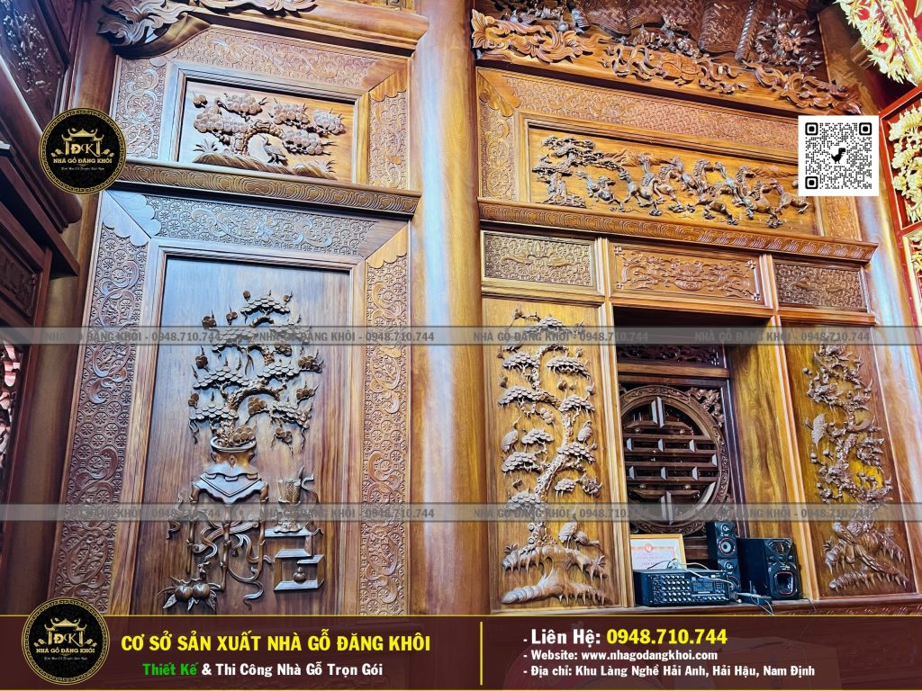 Nội Thất Nhà Gỗ 3 Gian Lim Họ Nguyễn – Nhà Gỗ Đăng Khôi