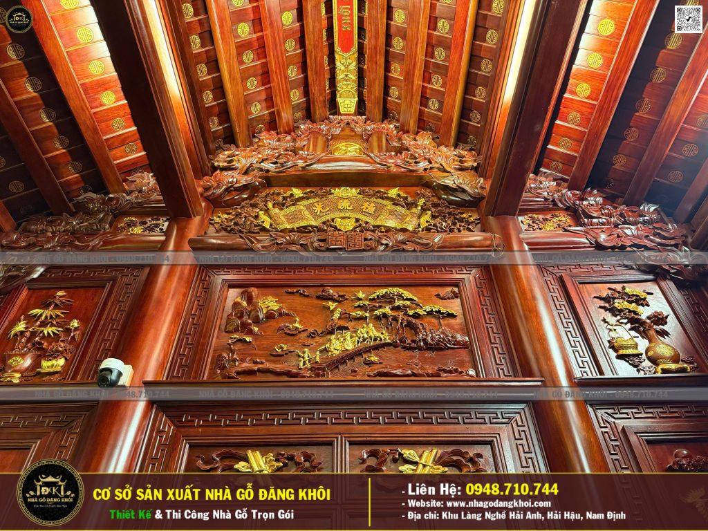 Nội Thất Nhà Gỗ 3 Gian Lim Nam Phi Thi Công Tại Thường Tín, Hà Nội!