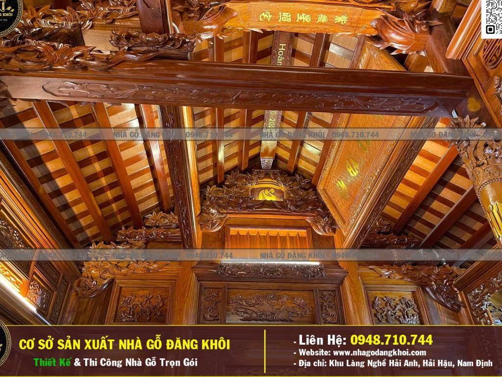 Nội Thất Nhà Gỗ 5 Gian Lim Nam Phi Nam Định – Nhà Gỗ Đăng Khôi