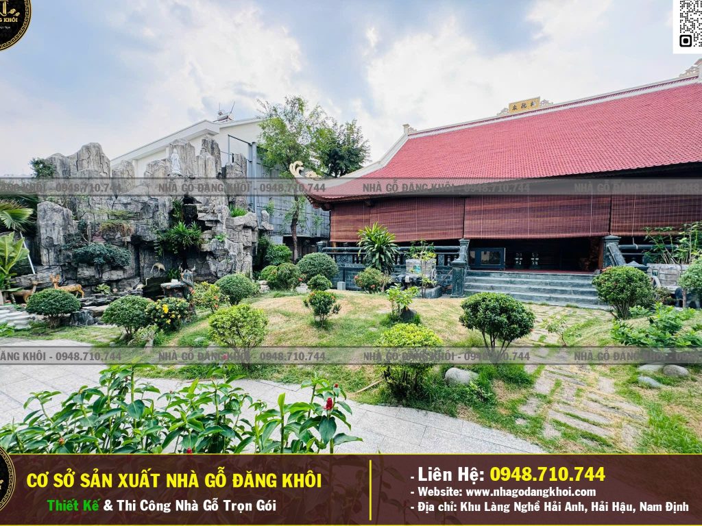 Thi Công Nhà Gỗ 3 Gian Mái Đao Gỗ Mun Đuôi Công