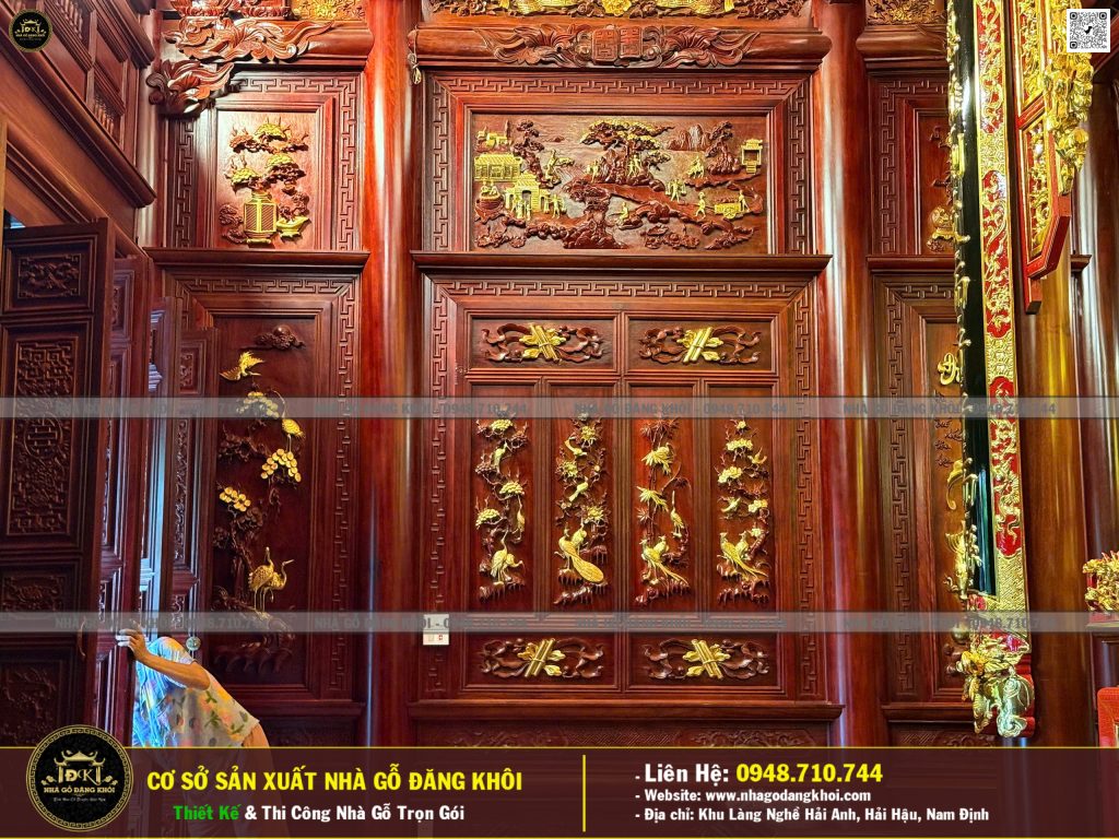 Nội Thất Nhà Gỗ 3 Gian Lim Nam Phi Thi Công Tại Thường Tín, Hà Nội!