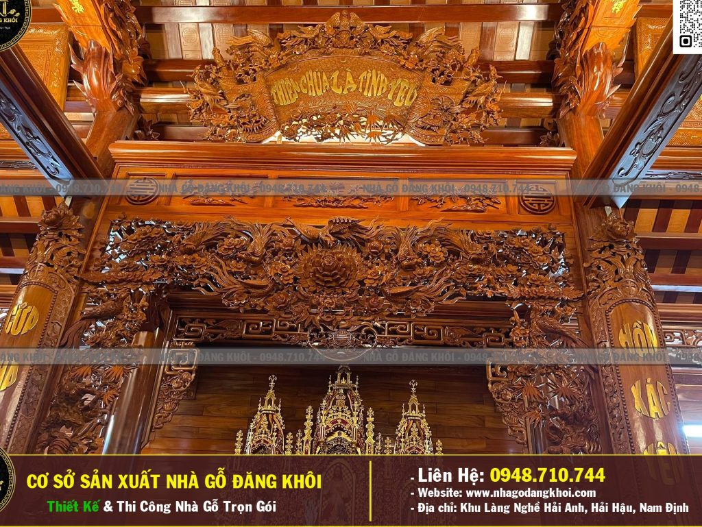 Nội Thất Nhà Gỗ 5 Gian Lim Nam Phi Nam Định – Nhà Gỗ Đăng Khôi