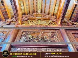 Nội Thất Nhà Gỗ 3 Gian Lim Nam Phi Tại Hải Hậu- Nhà Gỗ Đăng Khôi