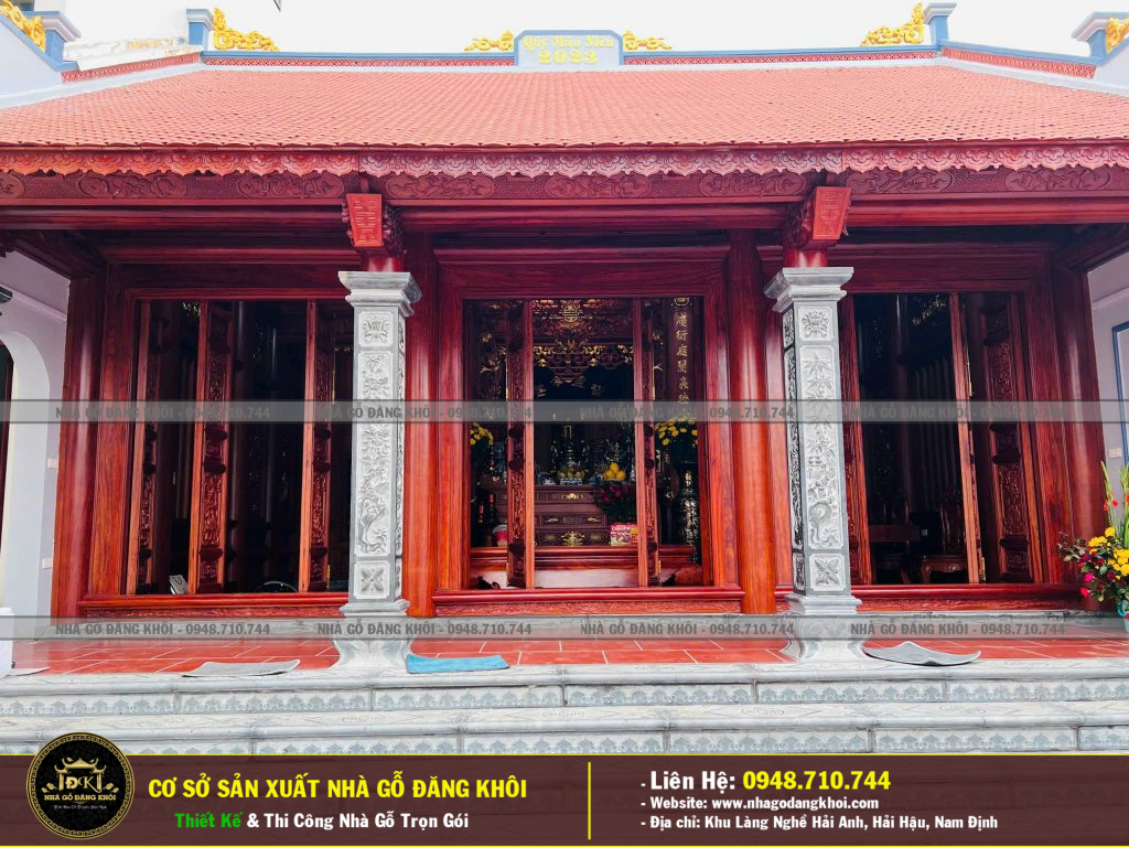 THI CÔNG NHÀ GỖ 3 GIAN LIM NAM PHI NHÀ THÒE HỌ PHAN -THÁI BÌNH