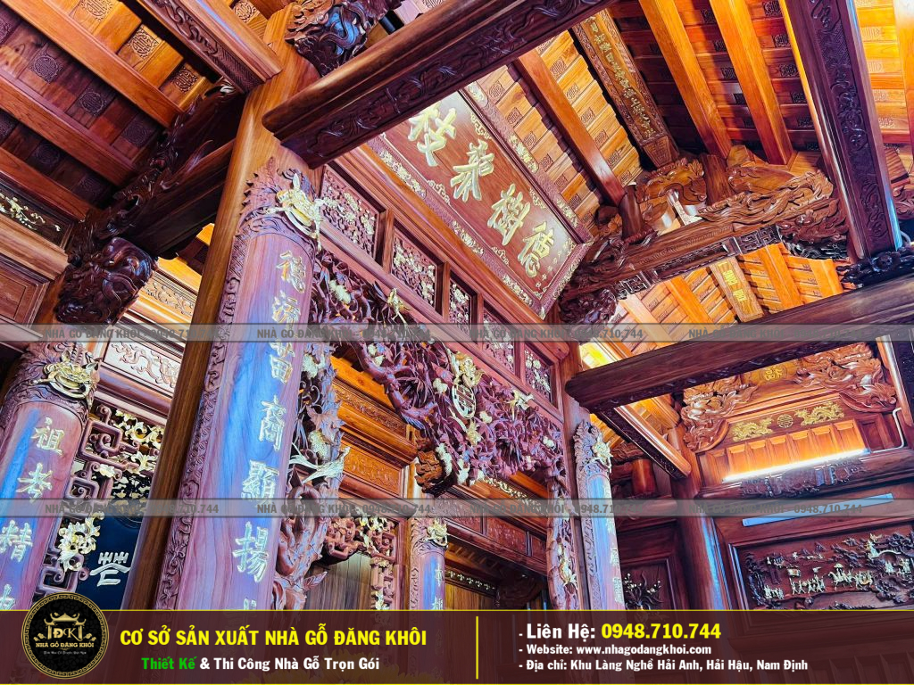 Nội Thất Nhà Gỗ  5 Gian Lim Nam PHI Thi Công Tại Hải Hậu -Nhà Gỗ Đăng Khôi