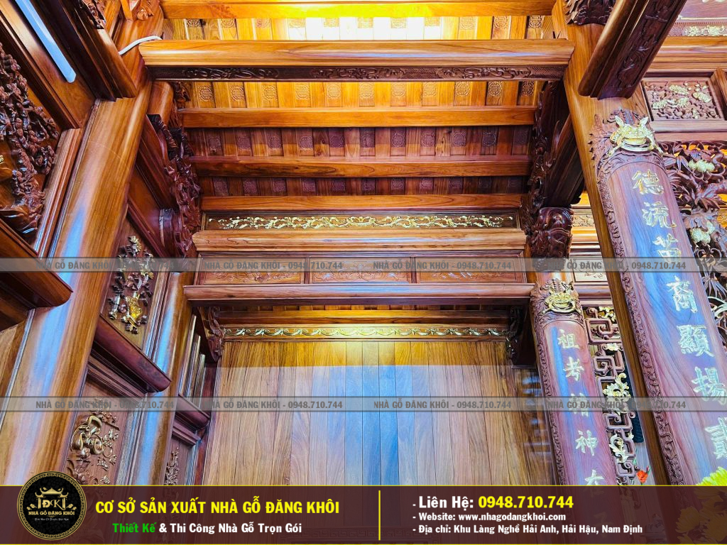 Nội Thất Nhà Gỗ  5 Gian Lim Nam PHI Thi Công Tại Hải Hậu -Nhà Gỗ Đăng Khôi