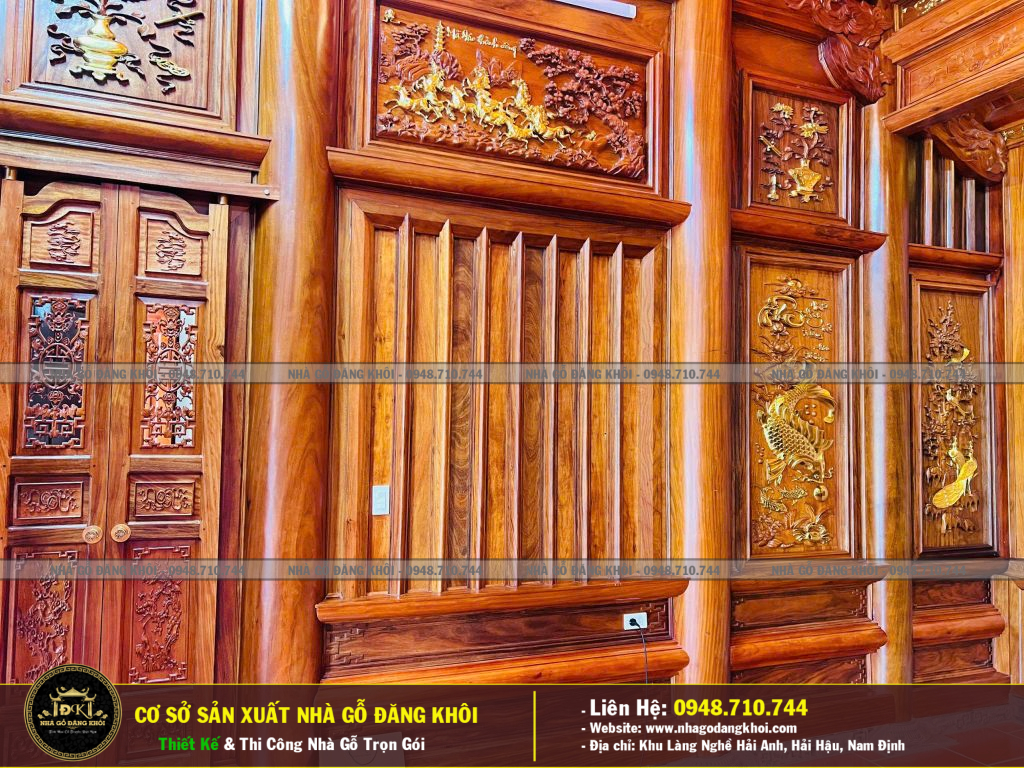 Nội Thất Nhà Gỗ  5 Gian Lim Nam PHI Thi Công Tại Hải Hậu -Nhà Gỗ Đăng Khôi