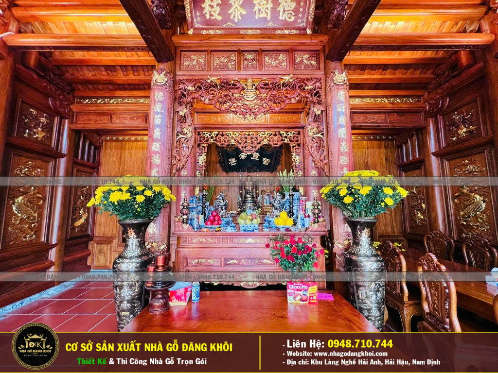 Nội Thất Nhà Gỗ  5 Gian Lim Nam PHI Thi Công Tại Hải Hậu -Nhà Gỗ Đăng Khôi