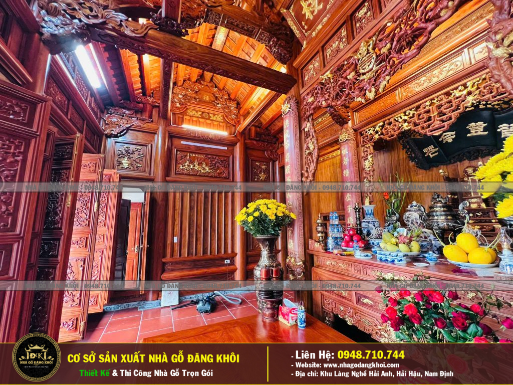 Nội Thất Nhà Gỗ  5 Gian Lim Nam PHI Thi Công Tại Hải Hậu -Nhà Gỗ Đăng Khôi