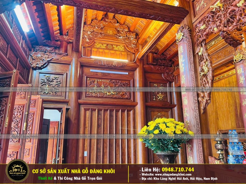 Nội Thất Nhà Gỗ  5 Gian Lim Nam PHI Thi Công Tại Hải Hậu -Nhà Gỗ Đăng Khôi