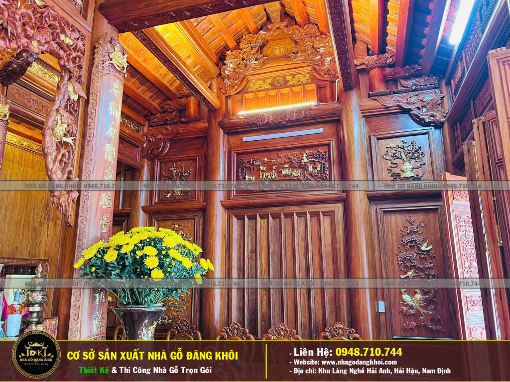 Nội Thất Nhà Gỗ  5 Gian Lim Nam PHI Thi Công Tại Hải Hậu -Nhà Gỗ Đăng Khôi