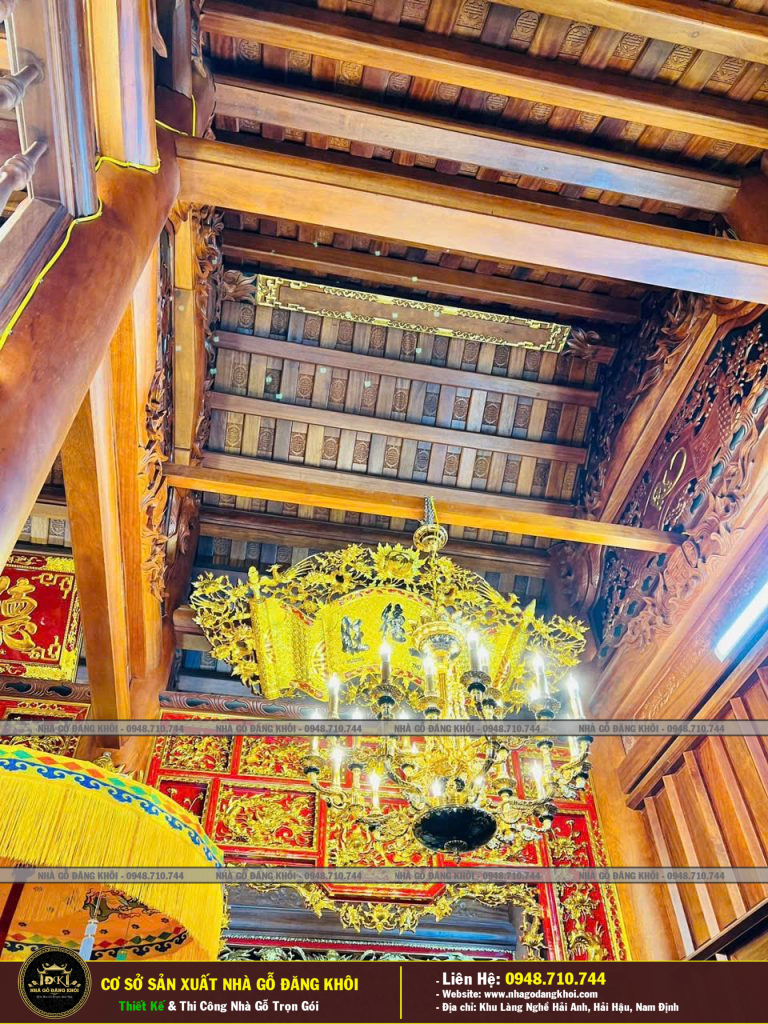 Nhà Chùa Gỗ 3 Gian 4 Mái Đao Gỗ Lim Nam Phi