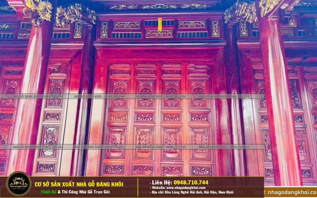 Nhà Gỗ 3 Gian Căm Xe Lào Vô Cùng Đẹp Thi Công Tại Nam Định