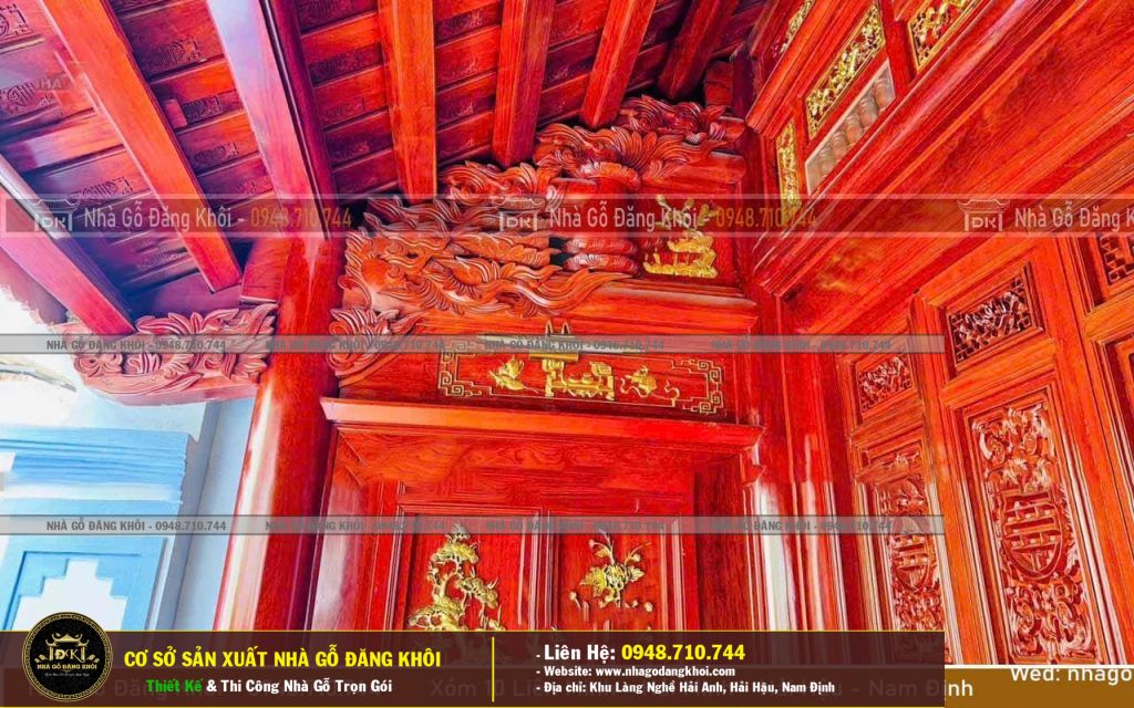 Nhà Gỗ 3 Gian Căm Xe Lào Vô Cùng Đẹp Thi Công Tại Nam Định