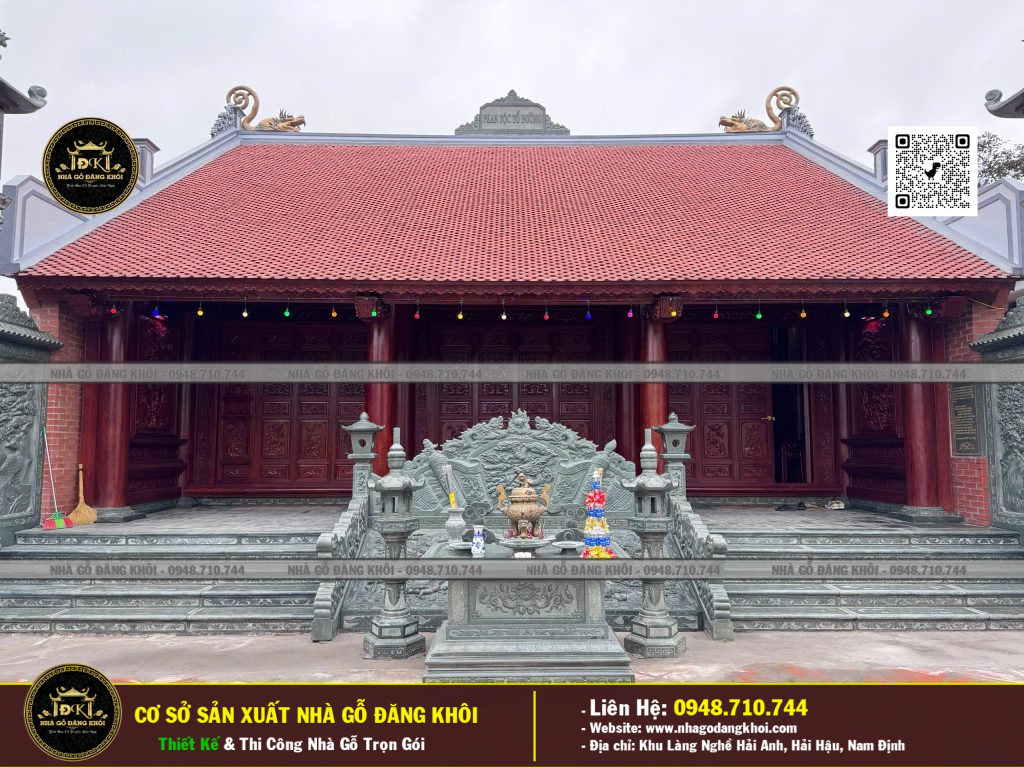Nhà Gỗ 3 Gian 1 Hậu Cung ,Từ Đường Họ Phan Làng Nguyễn Thái Bình