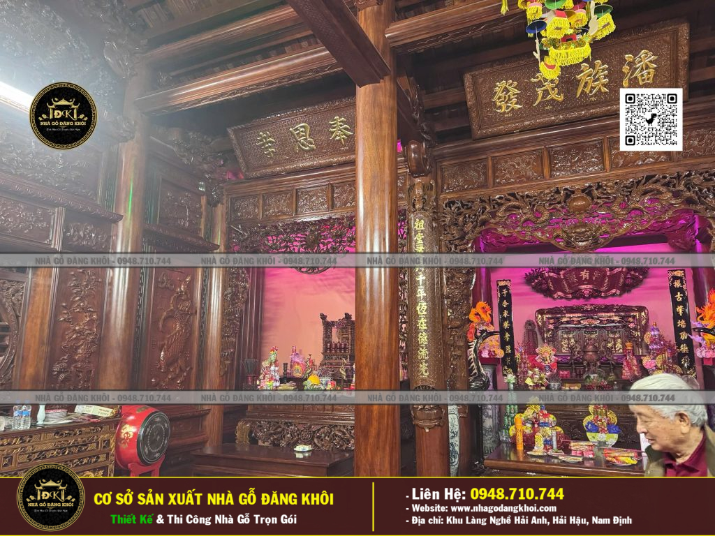 Nội Thất Nhà Gỗ 3 Gian 1 Hậu Cung Lim Nam Phi , Nhà THờ Họ Phan