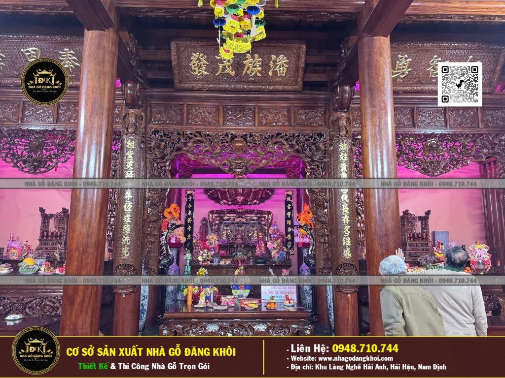 Nội Thất Nhà Gỗ 3 Gian 1 Hậu Cung Lim Nam Phi , Nhà THờ Họ Phan