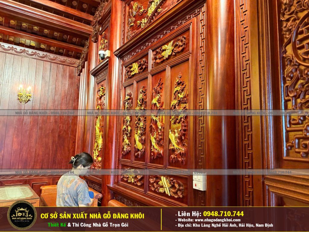 Nội Thất Nhà Gỗ 3 Gian Lim Nam Phi Thi Công Tại Thường Tín, Hà Nội!