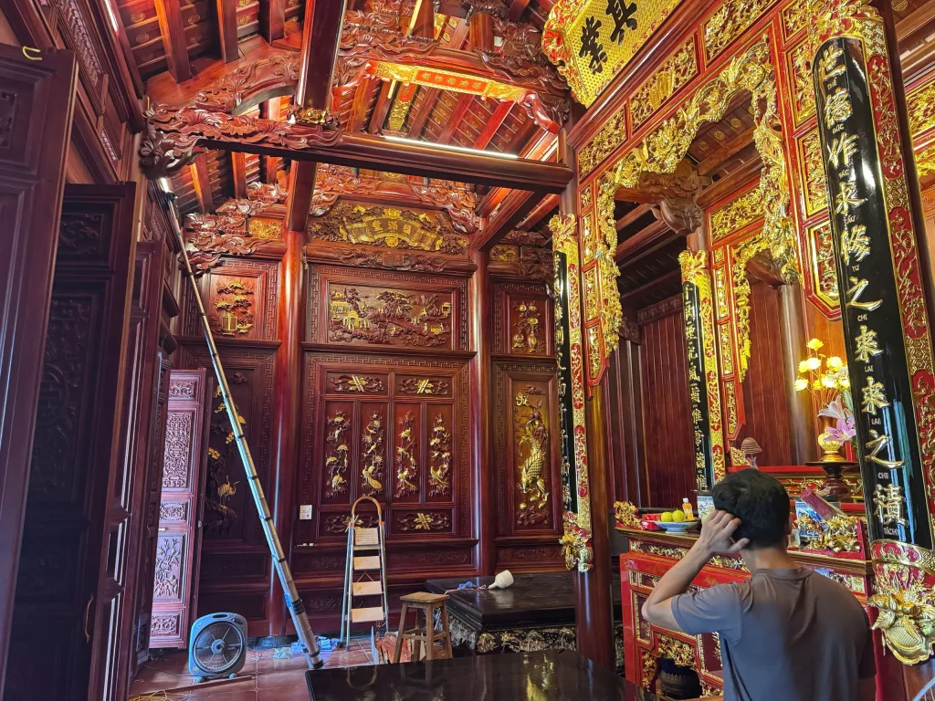 Nội Thất Nhà Gỗ 3 Gian Lim Nam Phi Thi Công Tại Thường Tín, Hà Nội!