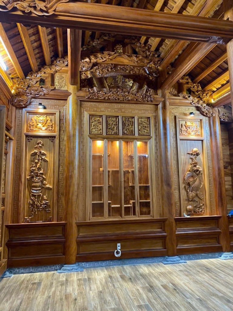 Nội Thất Nhà Gỗ 3 Gian Lim Nam Phi – Thi Công Tại Hải Phòng