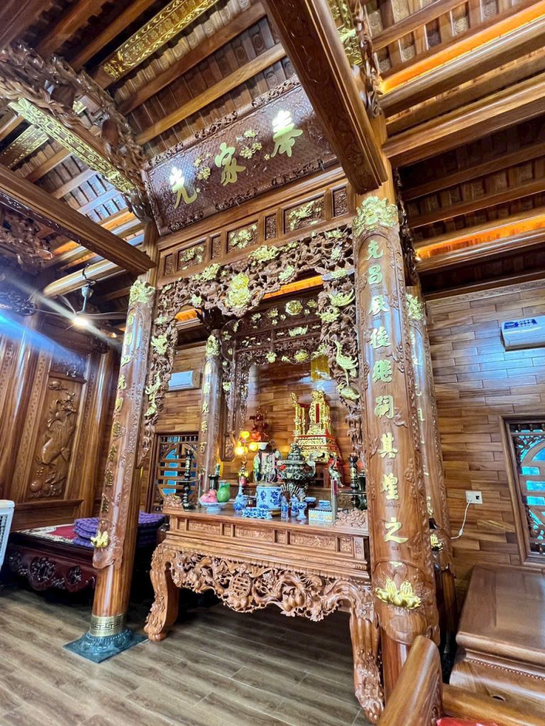 Nội Thất Nhà Gỗ 3 Gian Lim Nam Phi – Thi Công Tại Hải Phòng